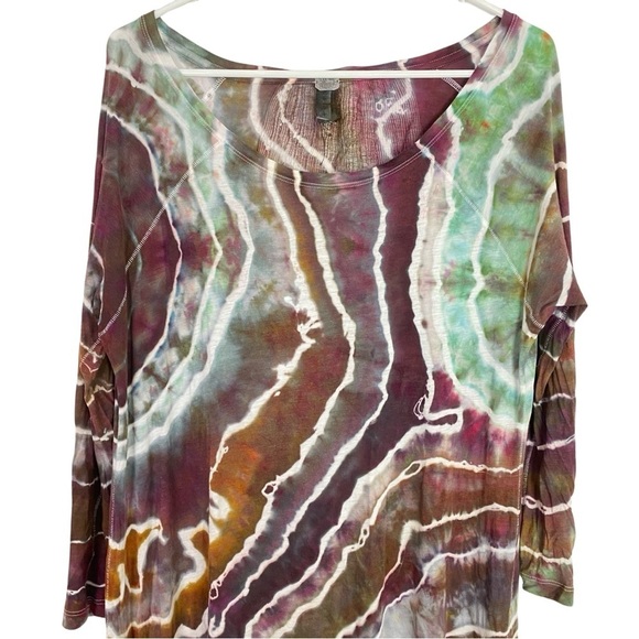 FP Free People We The Free Midi Tunic Dress Womens Small Geode Tie Dye Mesh Back - Picture 3 of 16